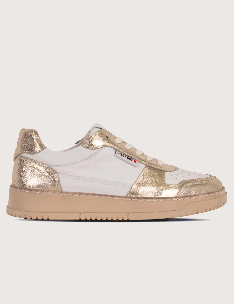 Baskets Basses Dubaï Femme Blanc Doré